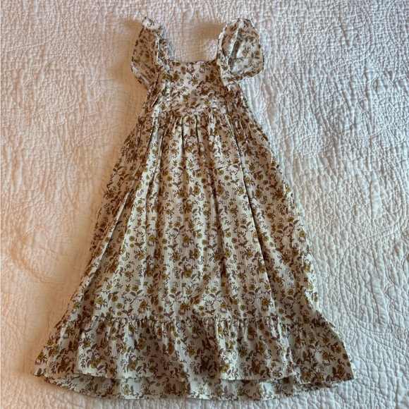 Nora Lee Floral Brown and Cream Kids Dress - Picture 2 of 5